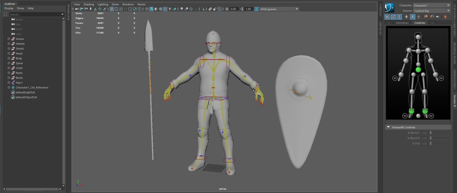 Guard knight Low-poly 3D model_19