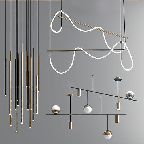 Modern Ceiling Light Led Suspension Collection 3D model