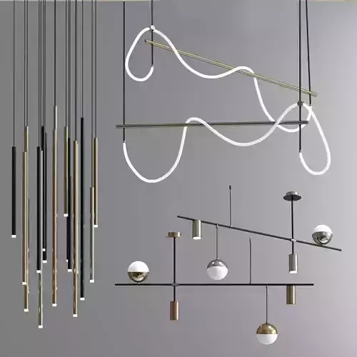 Modern Ceiling Light Led Suspension Collection 3D model