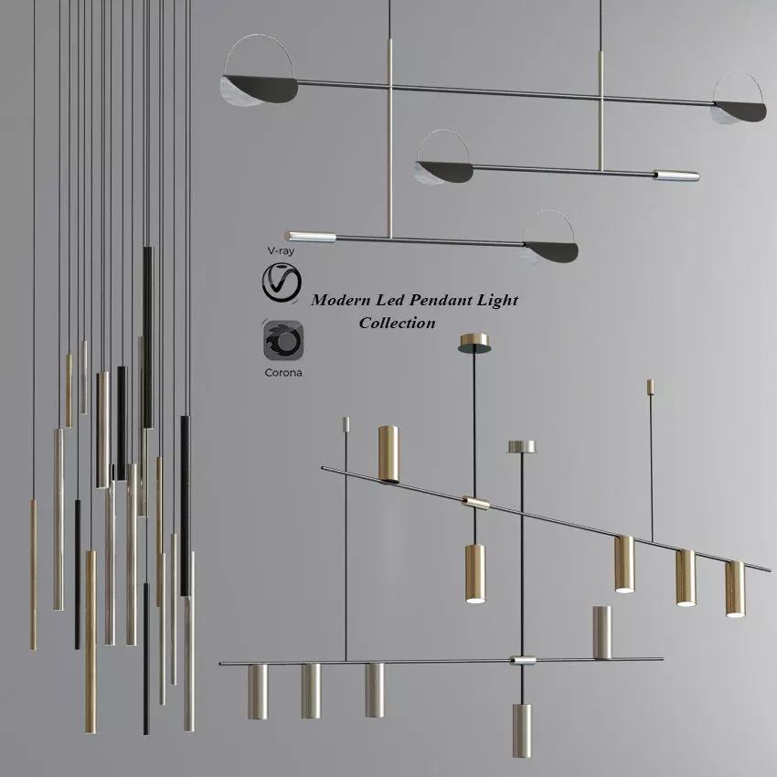 Modern Led Pendant Light Collection 3D model_0
