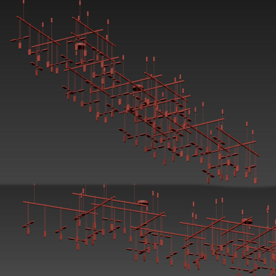 Suspenders Gallery Multi Light Pendant 3D model_2