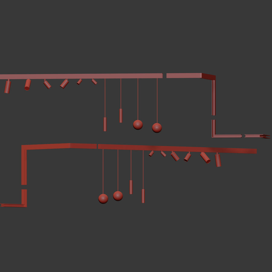 Suspensions Modules Ceiling Track Light 3D model_3