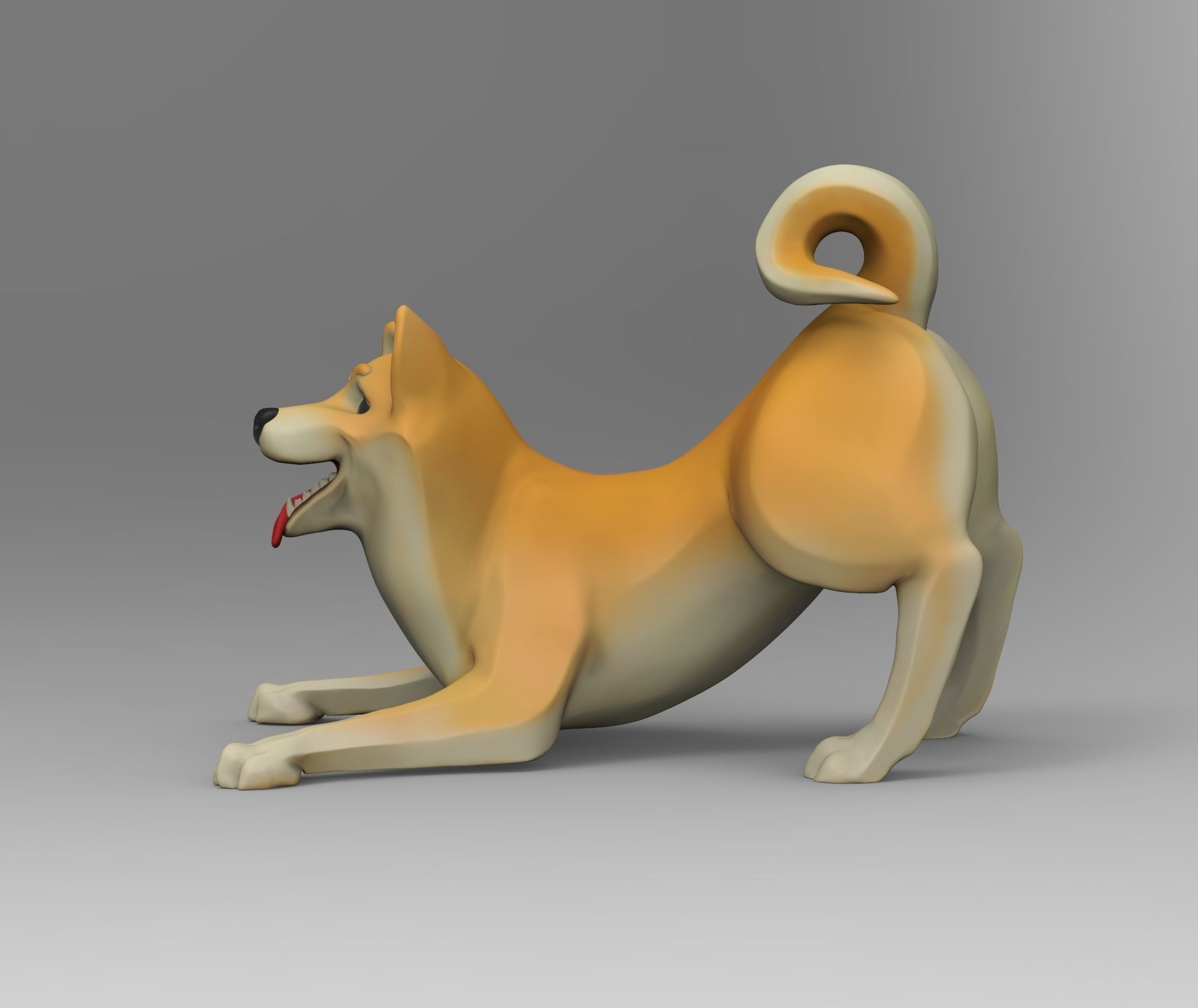 Doggie Shiba-inu 02 statuette 3D print model 3D print model_3