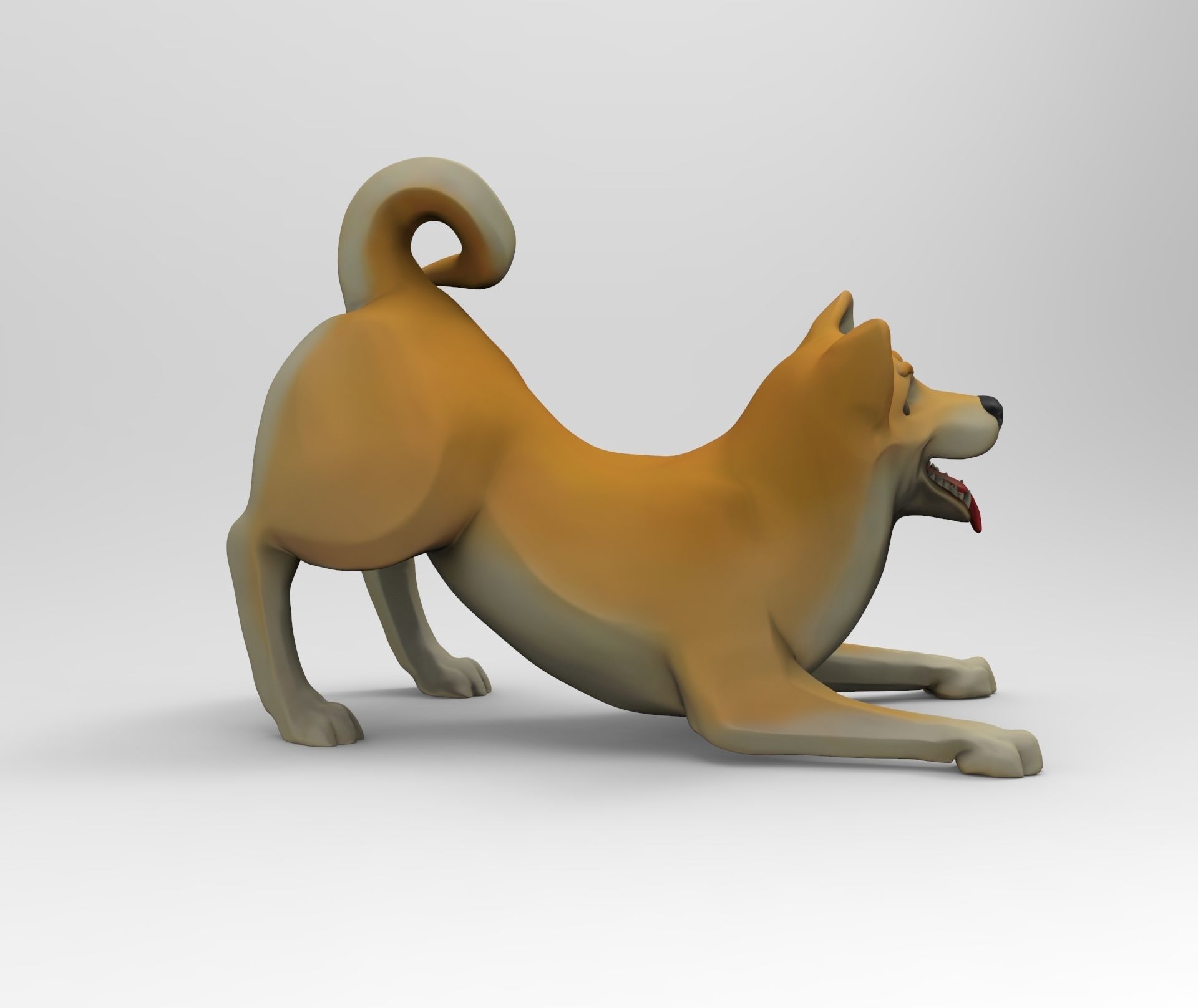 Doggie Shiba-inu 02 statuette 3D print model 3D print model_6