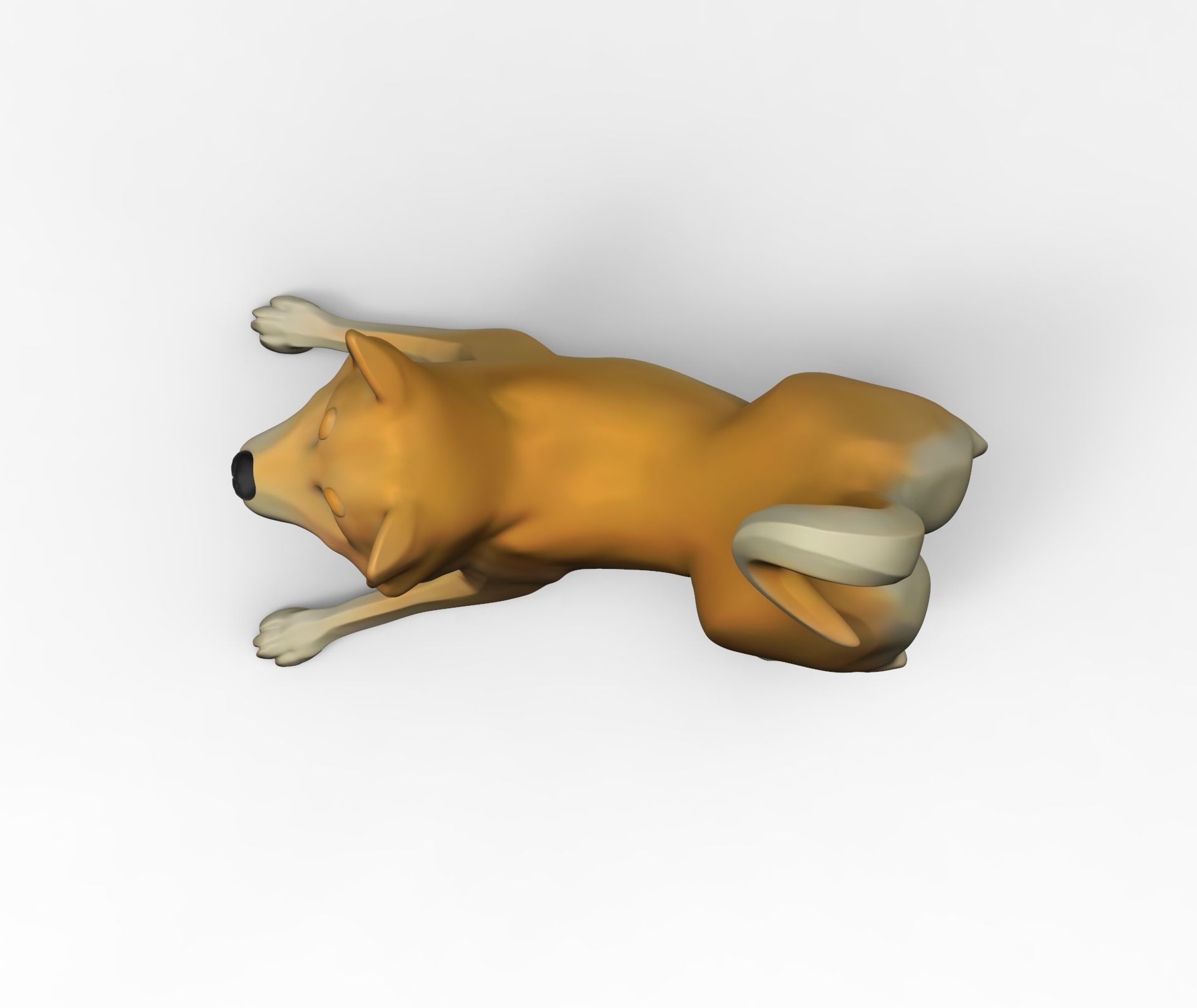 Doggie Shiba-inu 02 statuette 3D print model 3D print model_8