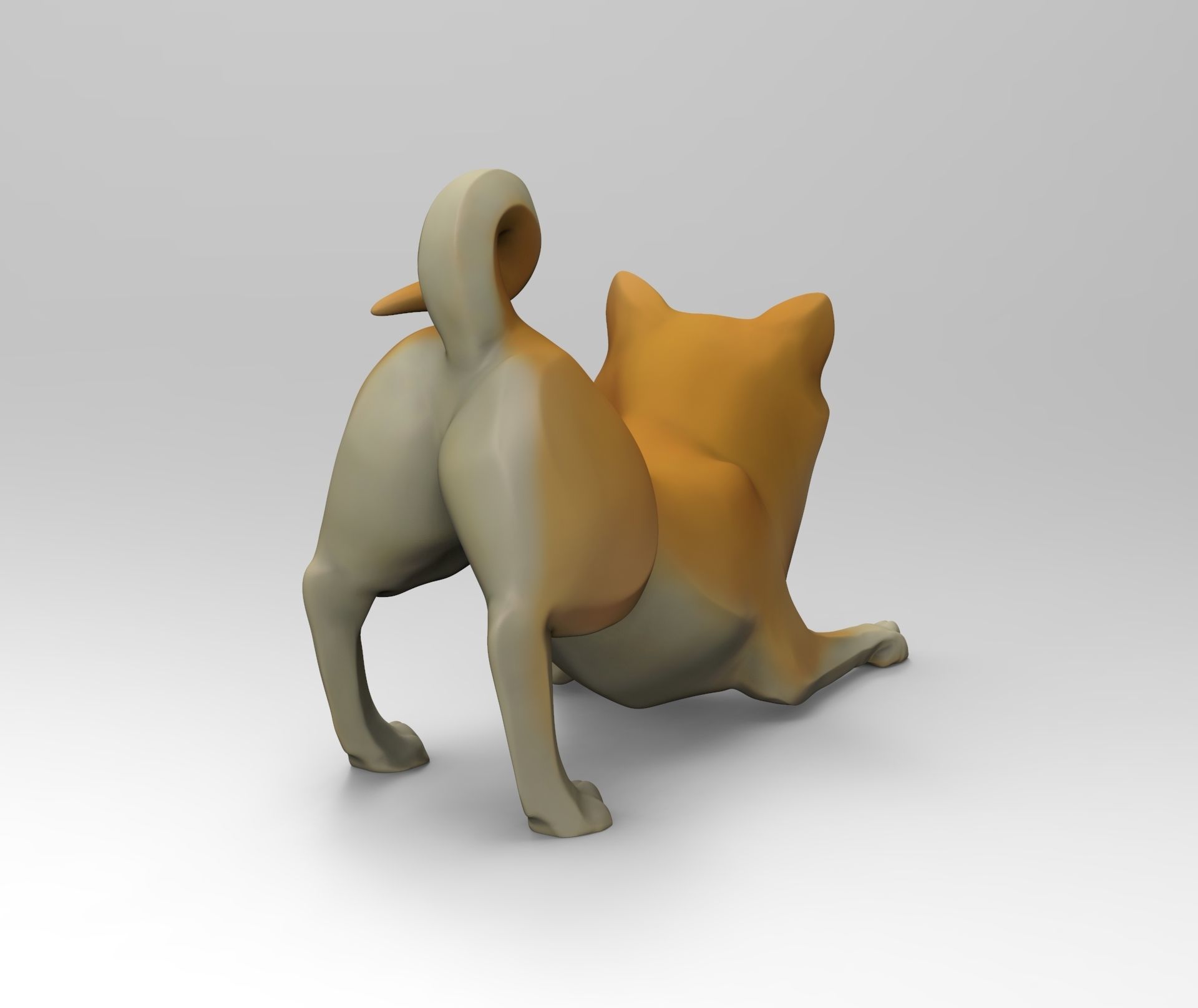 Doggie Shiba-inu 02 statuette 3D print model 3D print model_7
