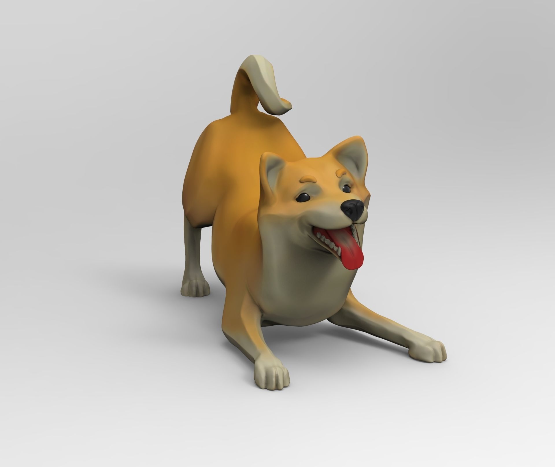 Doggie Shiba-inu 02 statuette 3D print model 3D print model_5