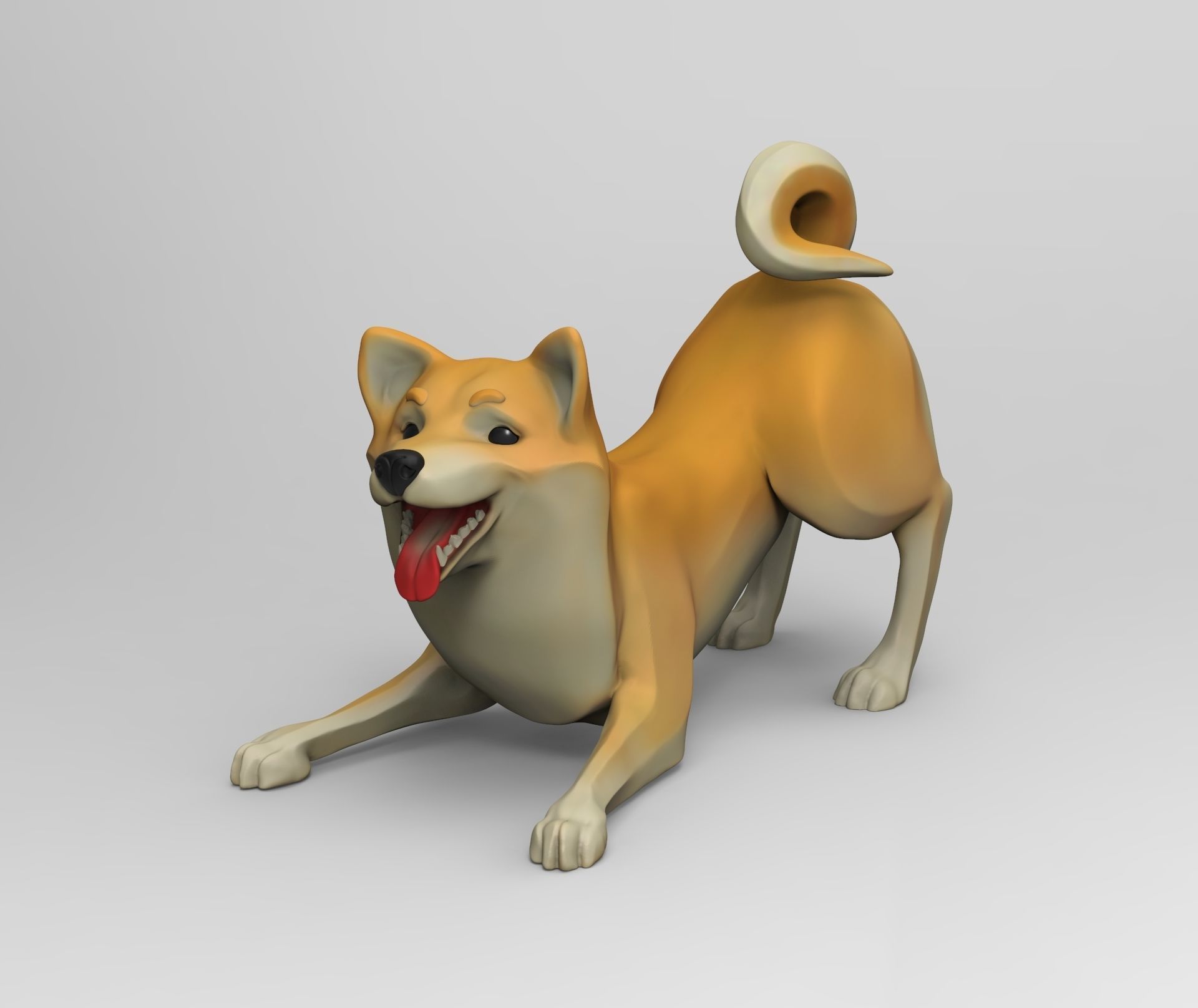 Doggie Shiba-inu 02 statuette 3D print model 3D print model_2