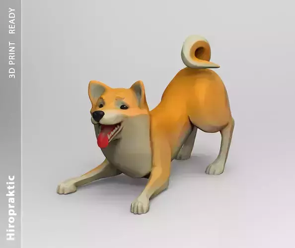 Doggie Shiba-inu 02 statuette 3D print model 3D print model