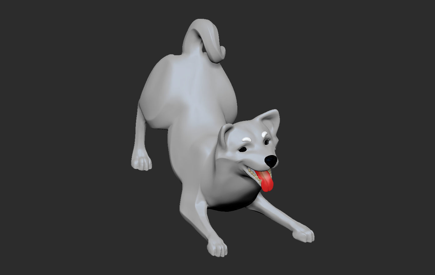 Doggie Shiba-inu 02 statuette 3D print model 3D print model_12
