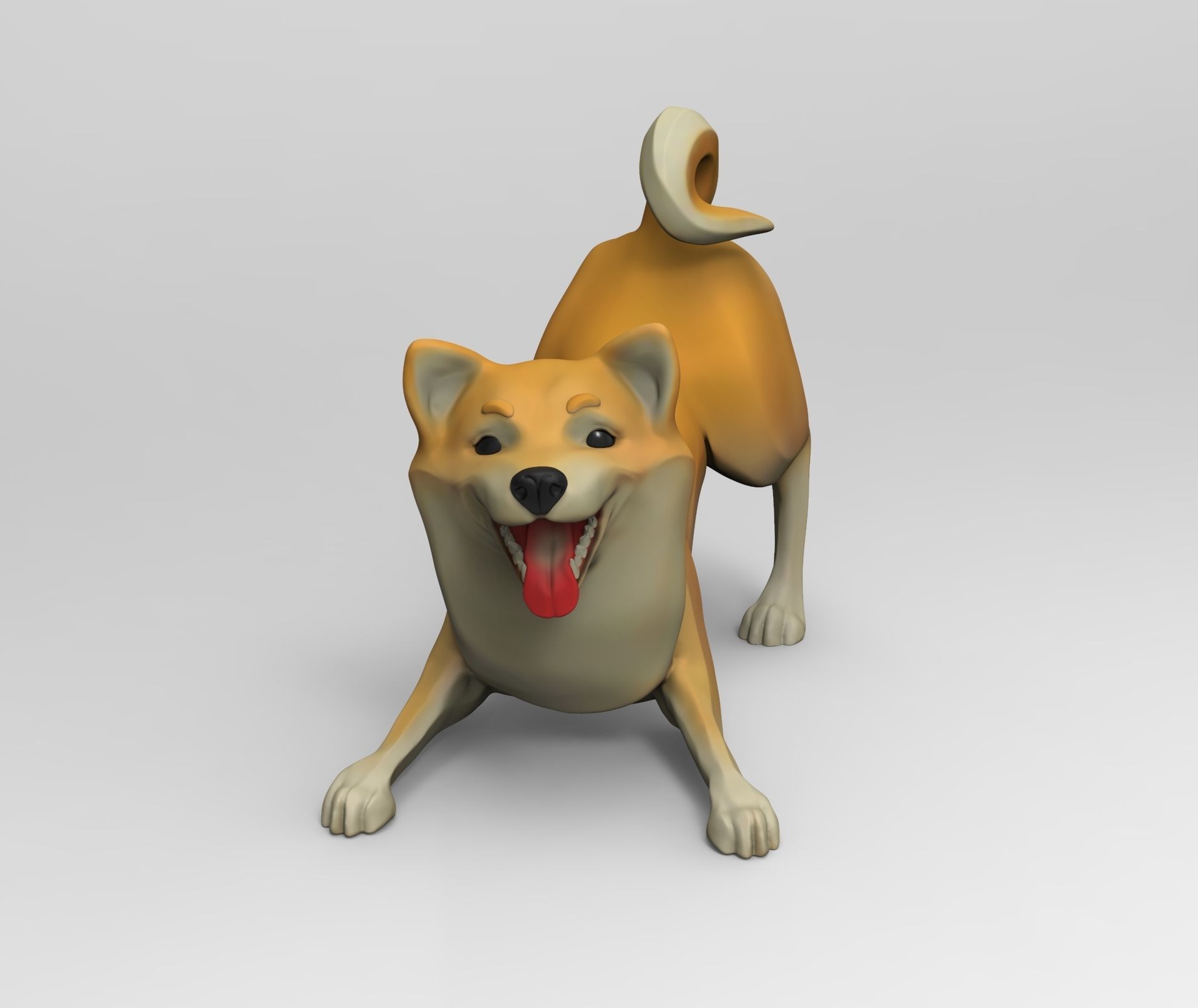 Doggie Shiba-inu 02 statuette 3D print model 3D print model_4