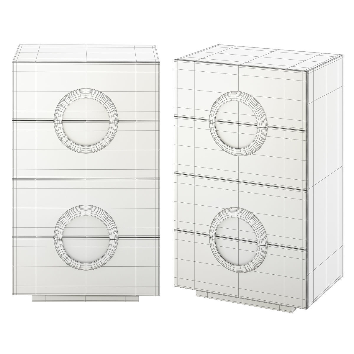 Black and Gold 4-Drawer Accent Chest Dresser Low-poly 3D model_1