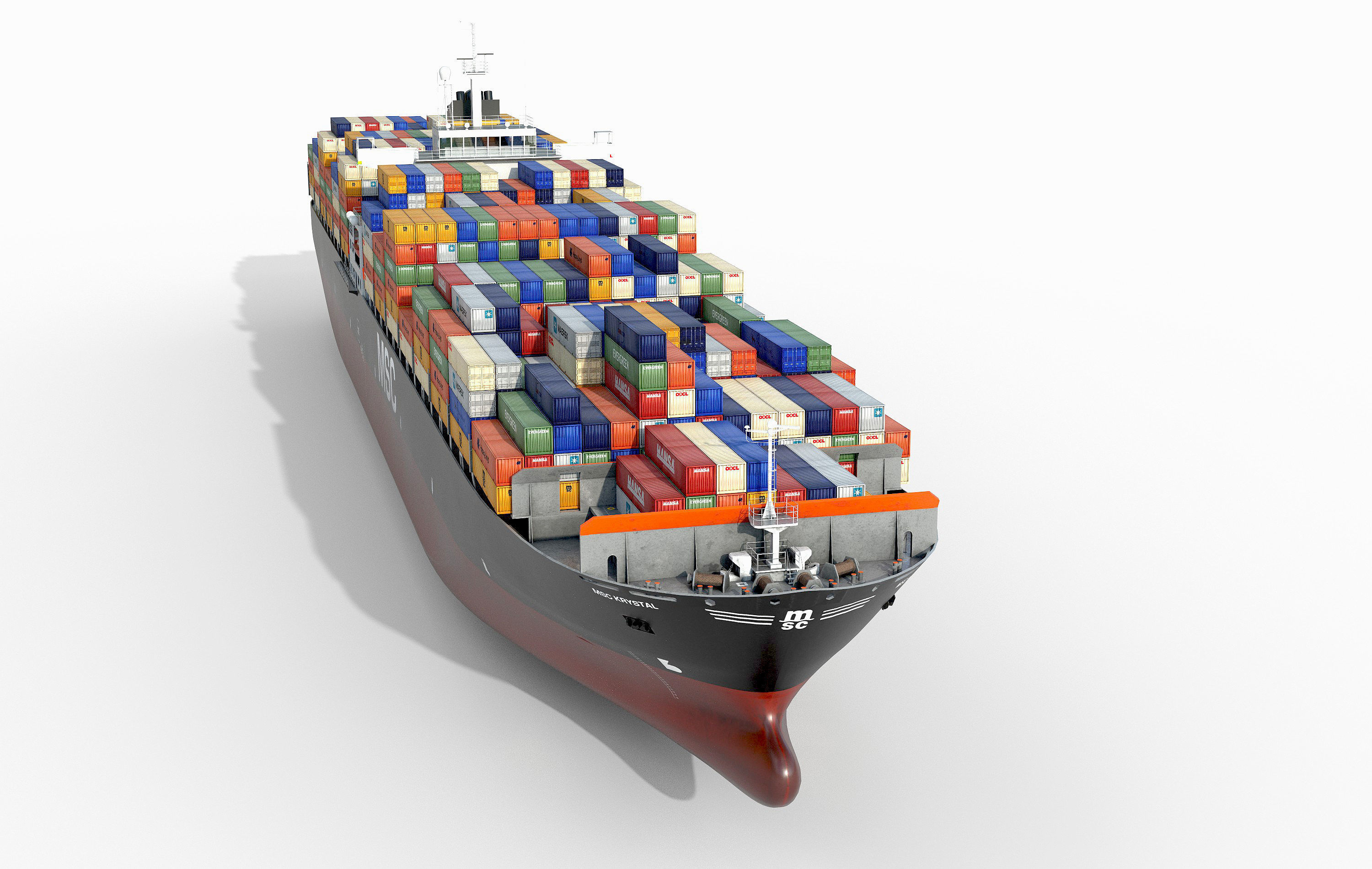 collection container ships  Low-poly 3D model_10