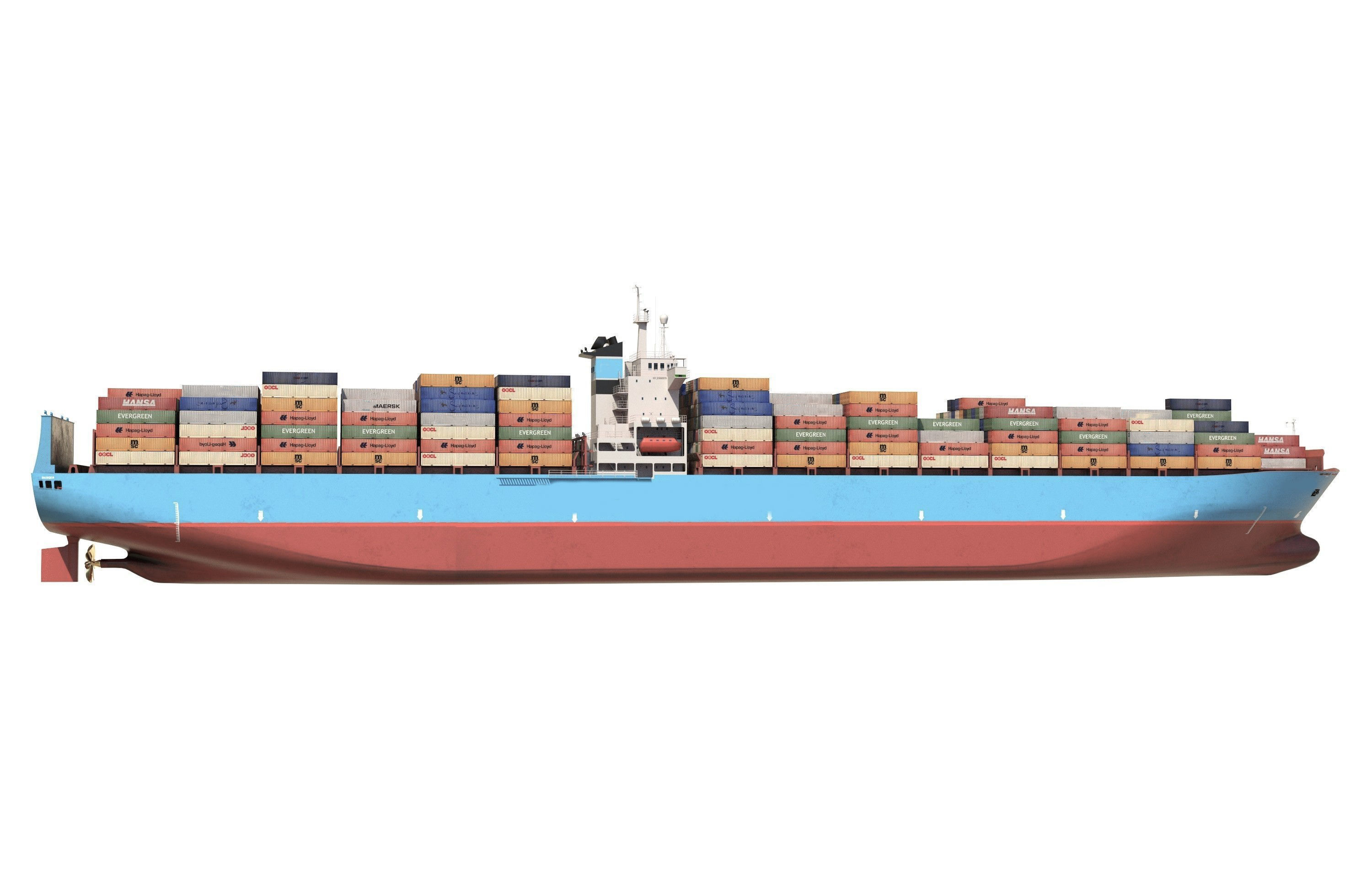 collection container ships  Low-poly 3D model_15