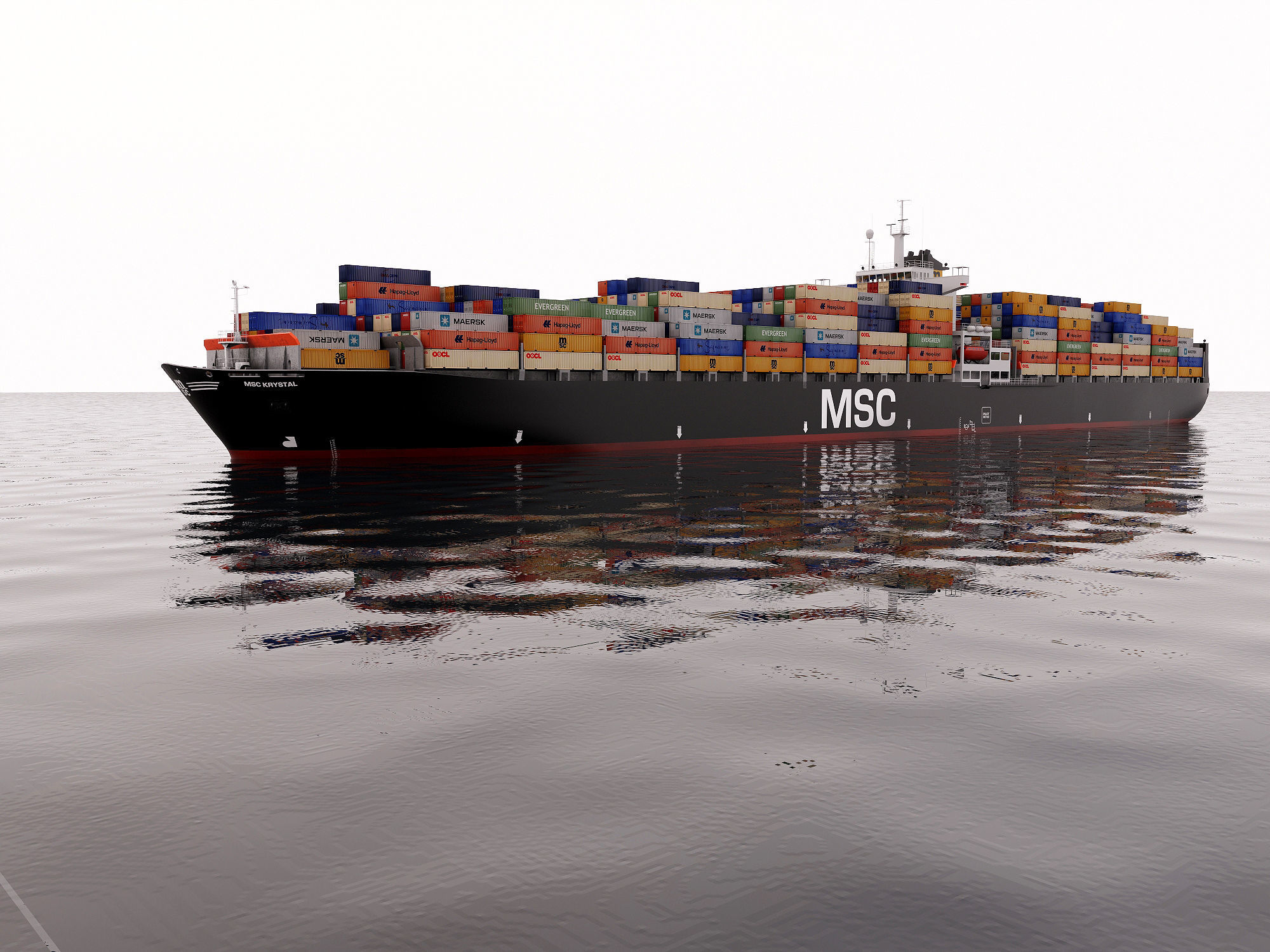 collection container ships  Low-poly 3D model_2