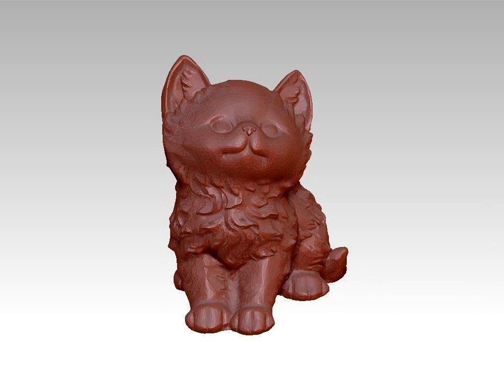 Cat animal pussy 3D print model_2