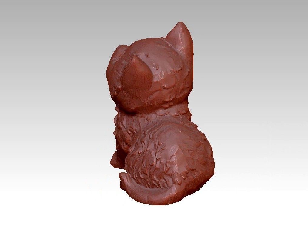Cat animal pussy 3D print model_15