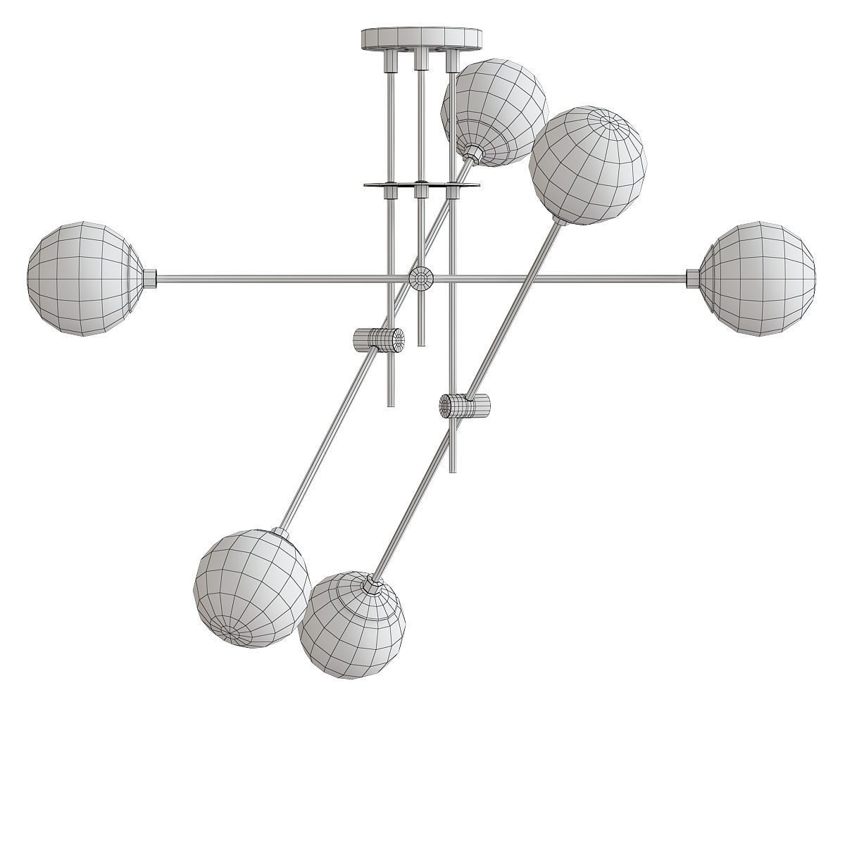 Contemporary Equipoise Ceiling Pendant Ligh Low-poly 3D model_1