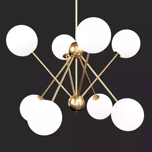 SCARLETT-glass brass chandelier with balls
