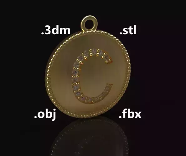 Model 168 Alphabets Necklace  The Letter C Necklace Camber 3D print model
