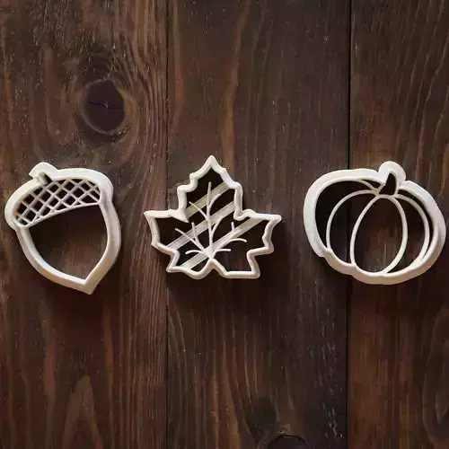 Fall-Themed Cookie Cutter Set 3D print model