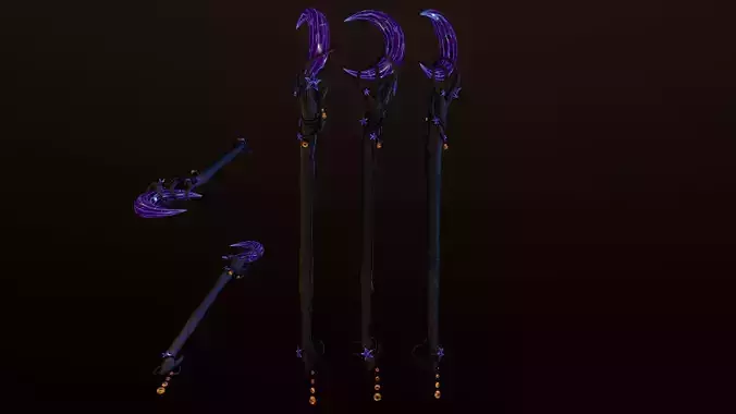 Emissive Magic Staff Low-poly 3D model