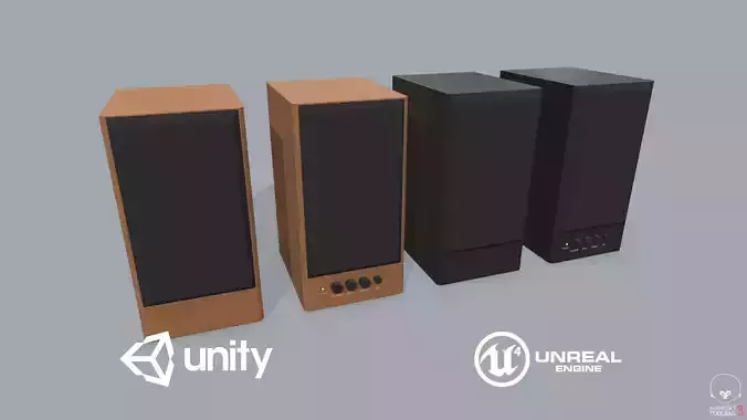 Game Ready Computer Speakers Low-poly 3D model