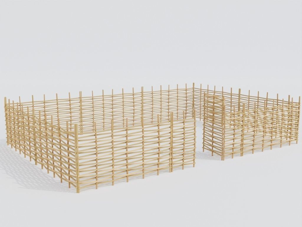 Low poly set of fences Low-poly 3D model_24