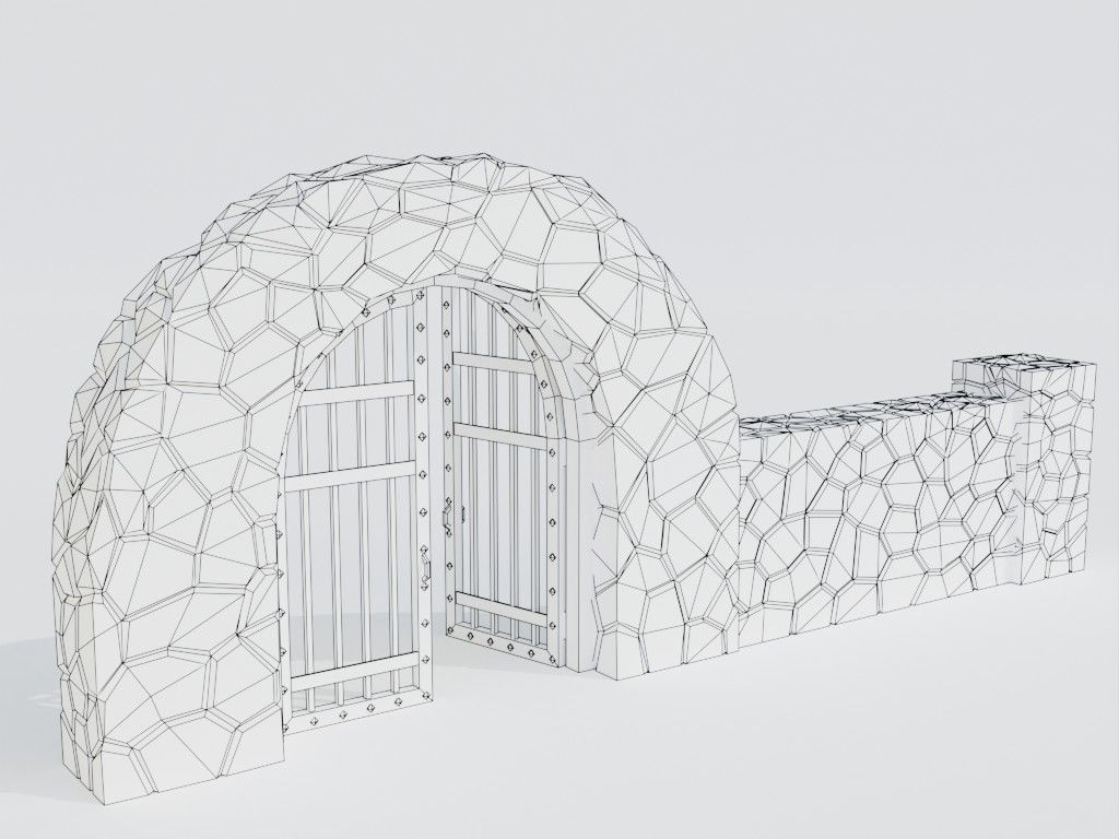 Low poly set of fences Low-poly 3D model_29