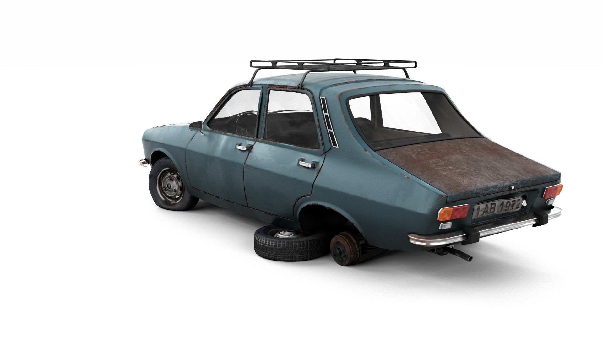 Rusty Dacia 1300 3D model_4