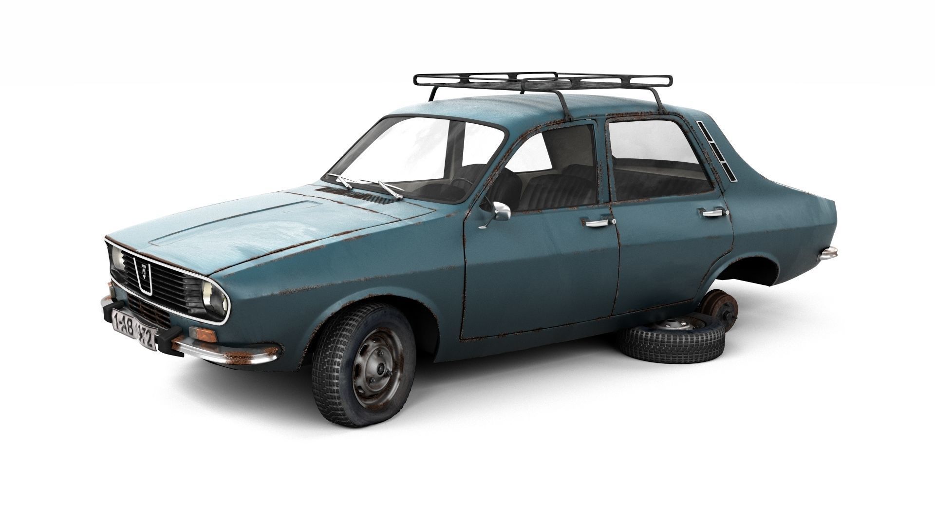 Rusty Dacia 1300 3D model_2