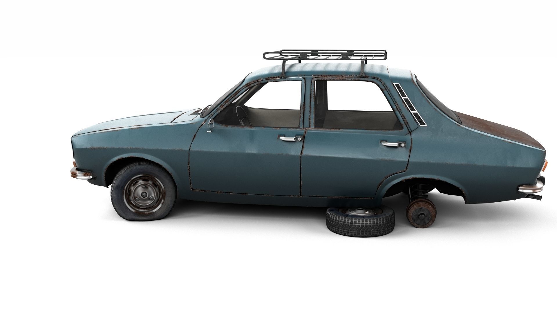 Rusty Dacia 1300 3D model_3