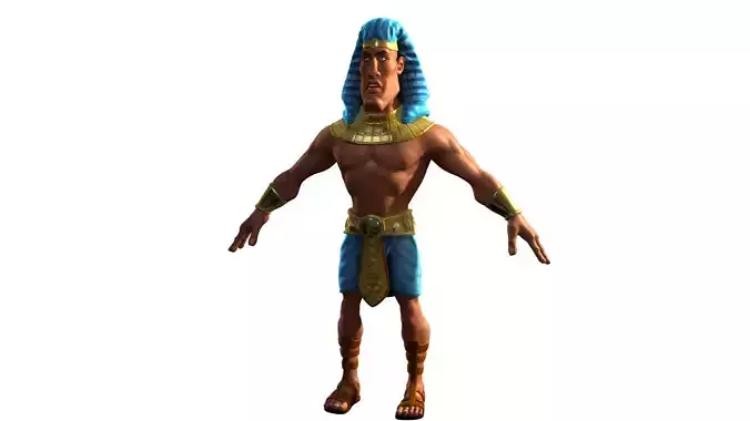 egypt soldier  cartoon rigged character
