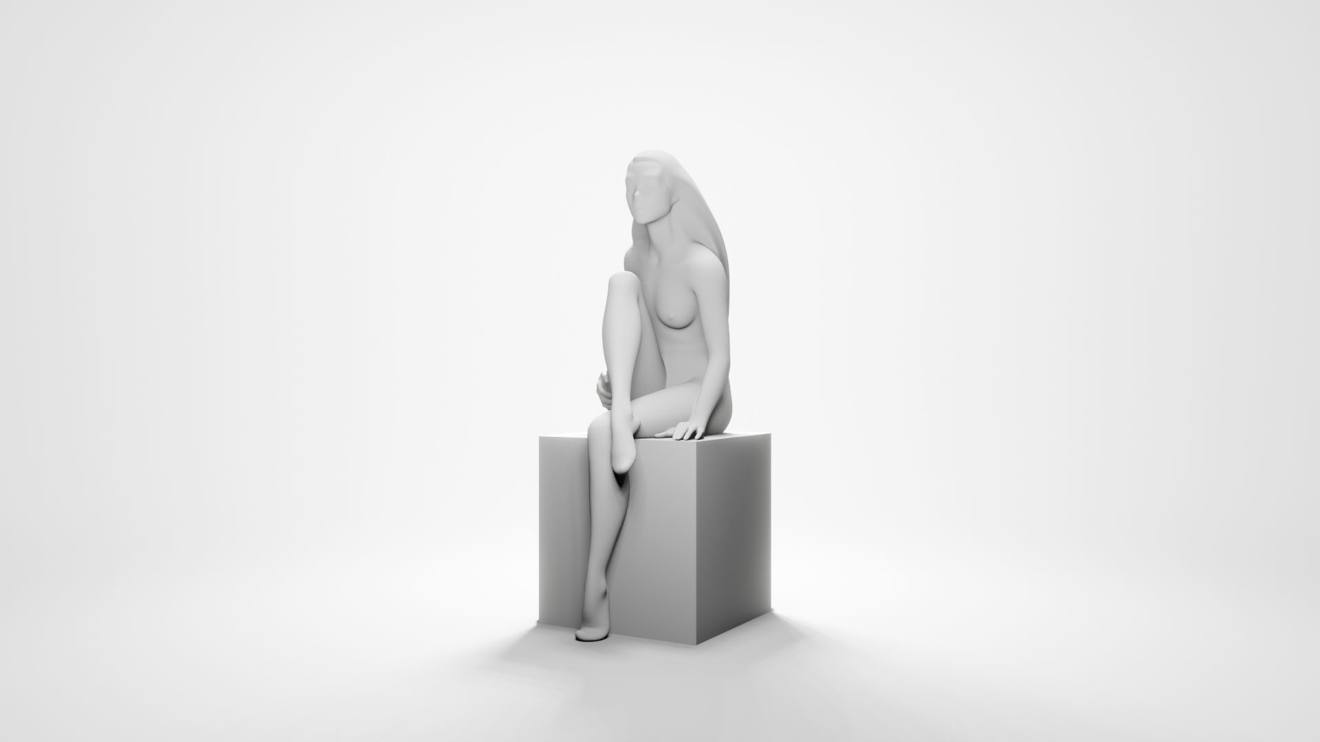 Woman sitting 9 3D print model_4