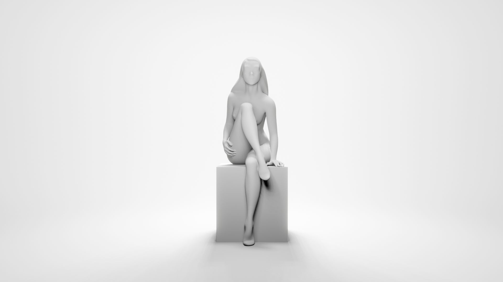 Woman sitting 9 3D print model_3
