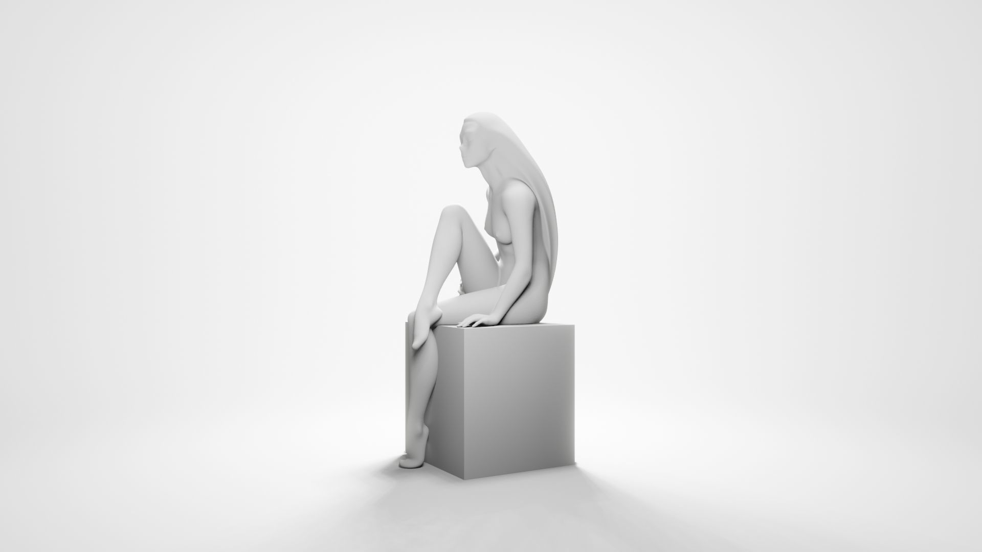 Woman sitting 9 3D print model_5