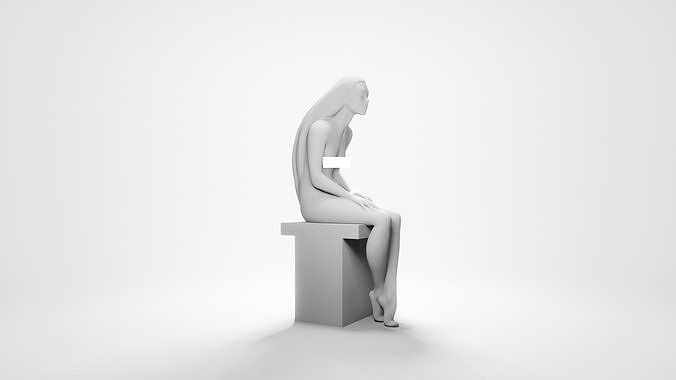 Woman sitting 10 3D print model