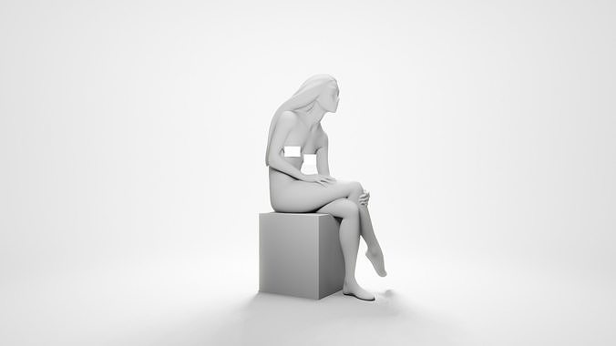 Woman sitting 11 3D print model
