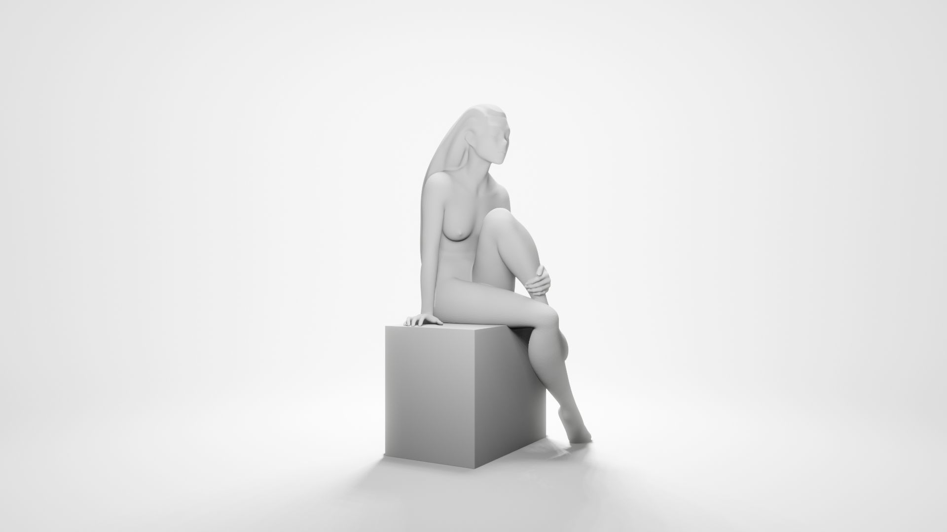 Woman sitting 12 3D print model_1