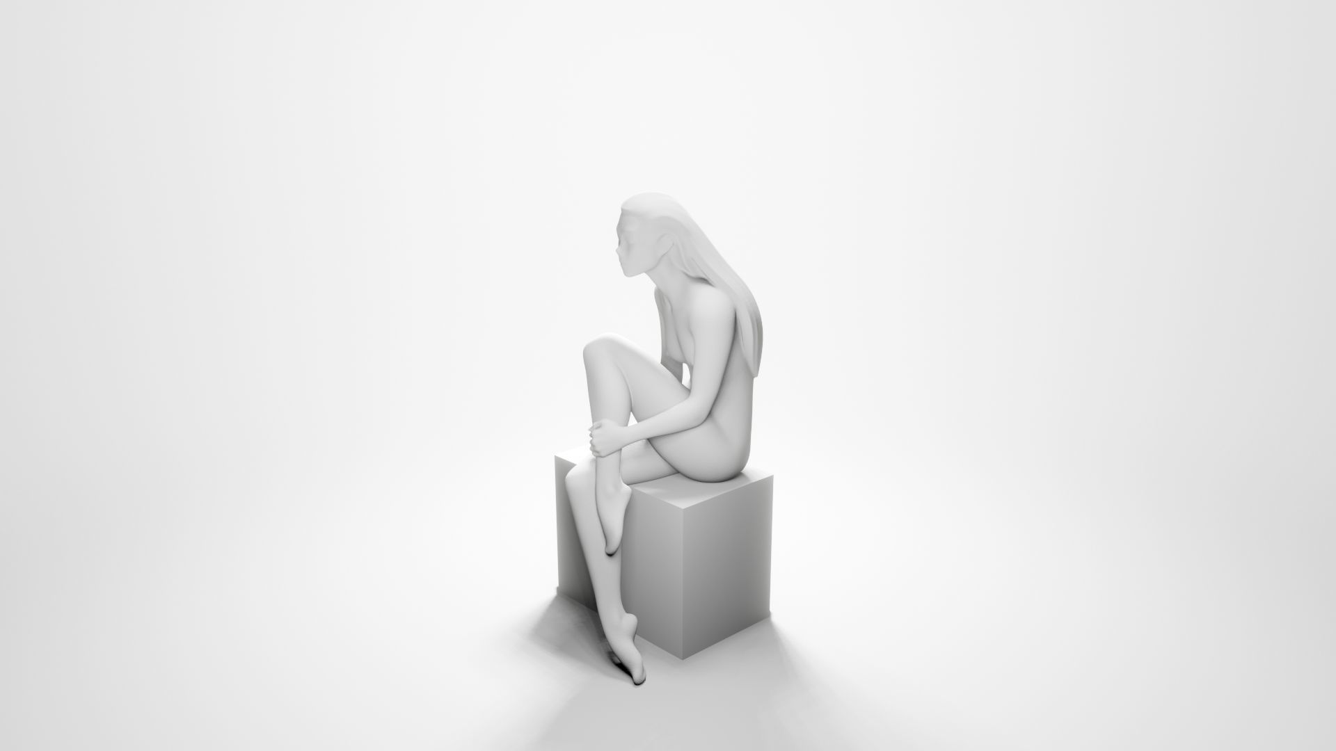 Woman sitting 12 3D print model_13