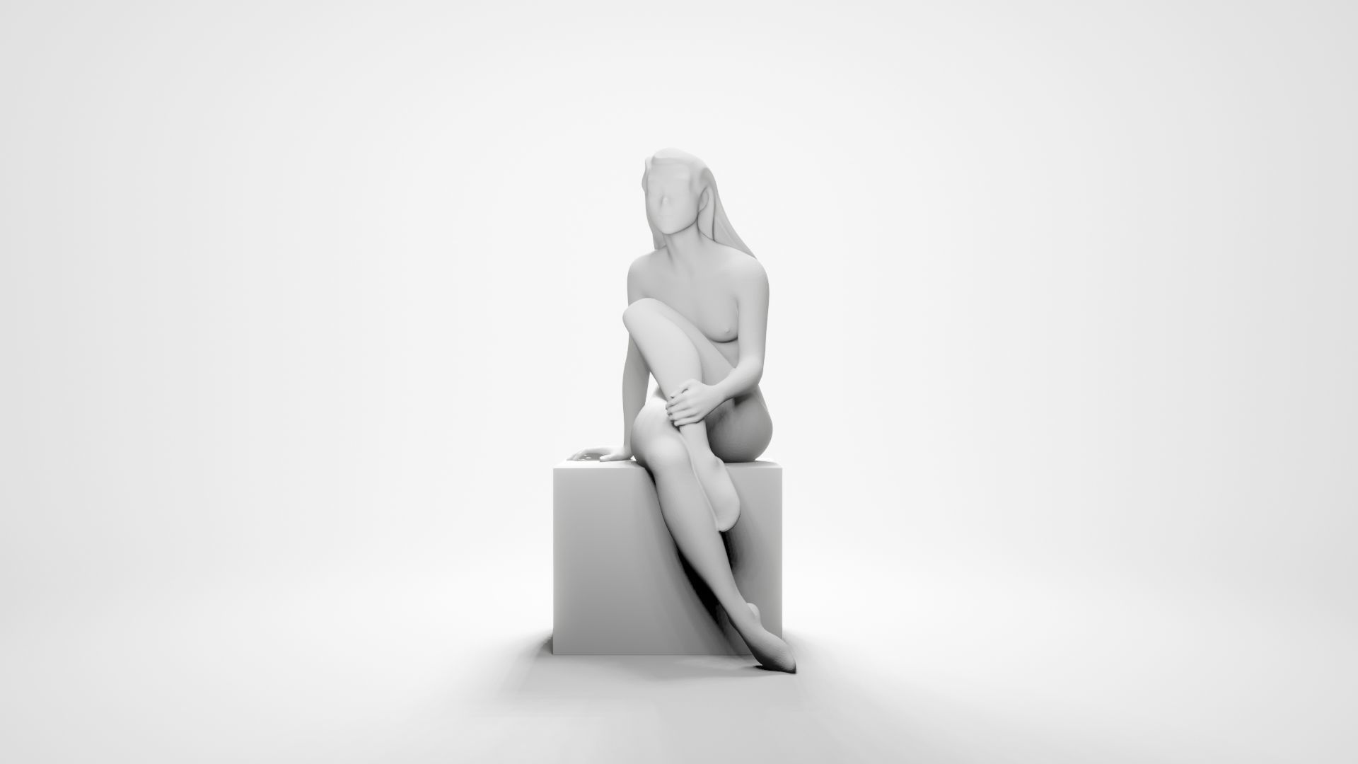 Woman sitting 12 3D print model_3