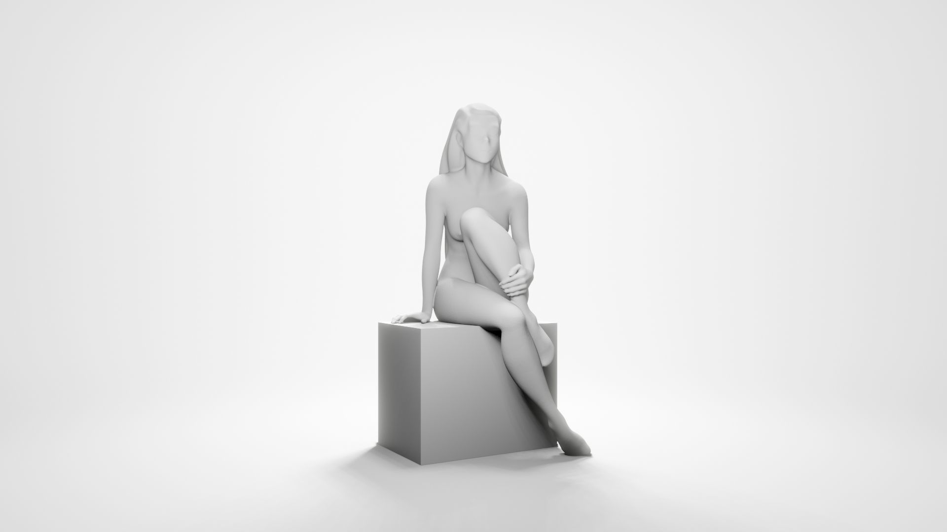 Woman sitting 12 3D print model_2
