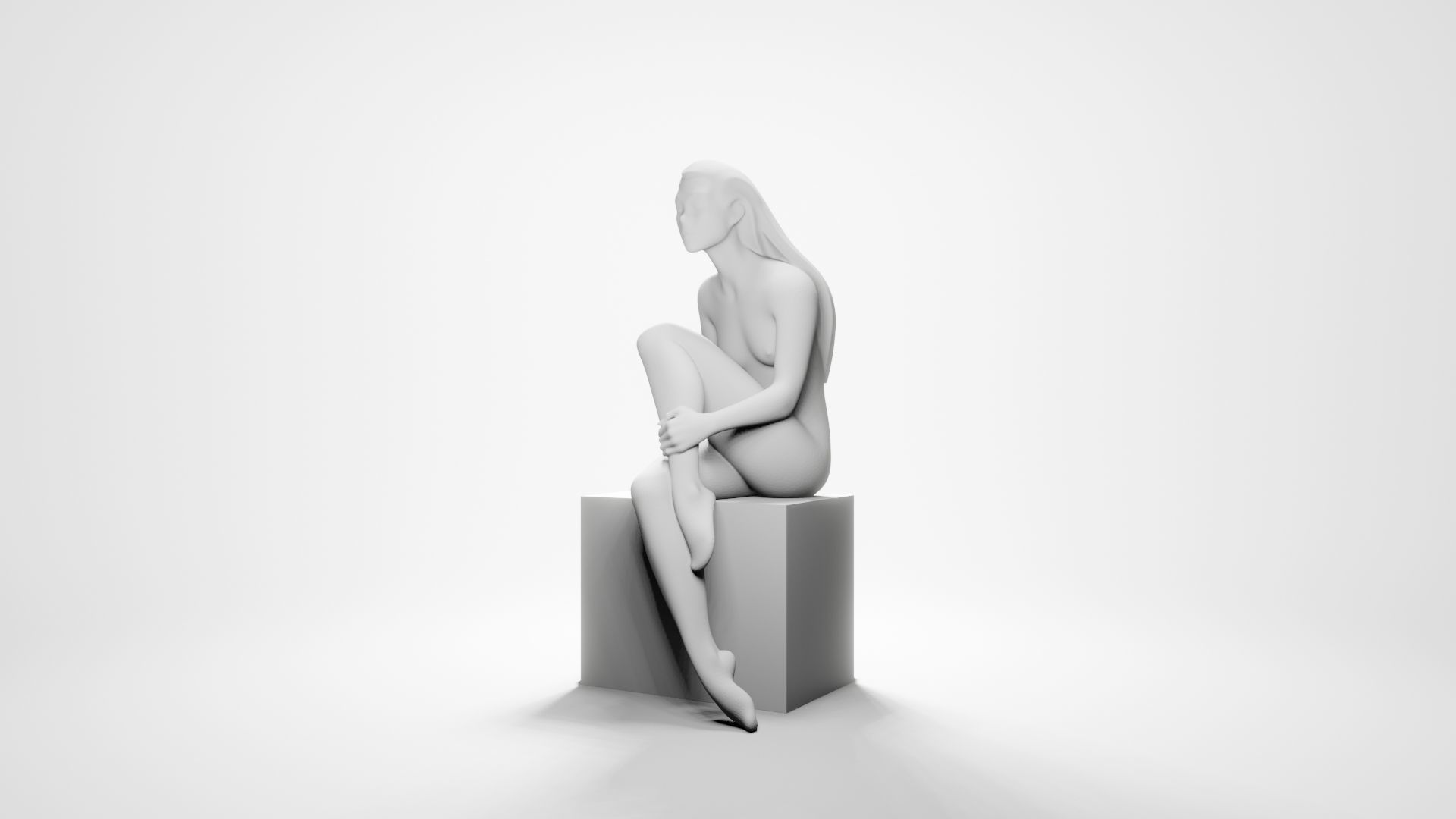 Woman sitting 12 3D print model_4