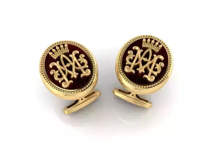 Cufflinks with initials  AM