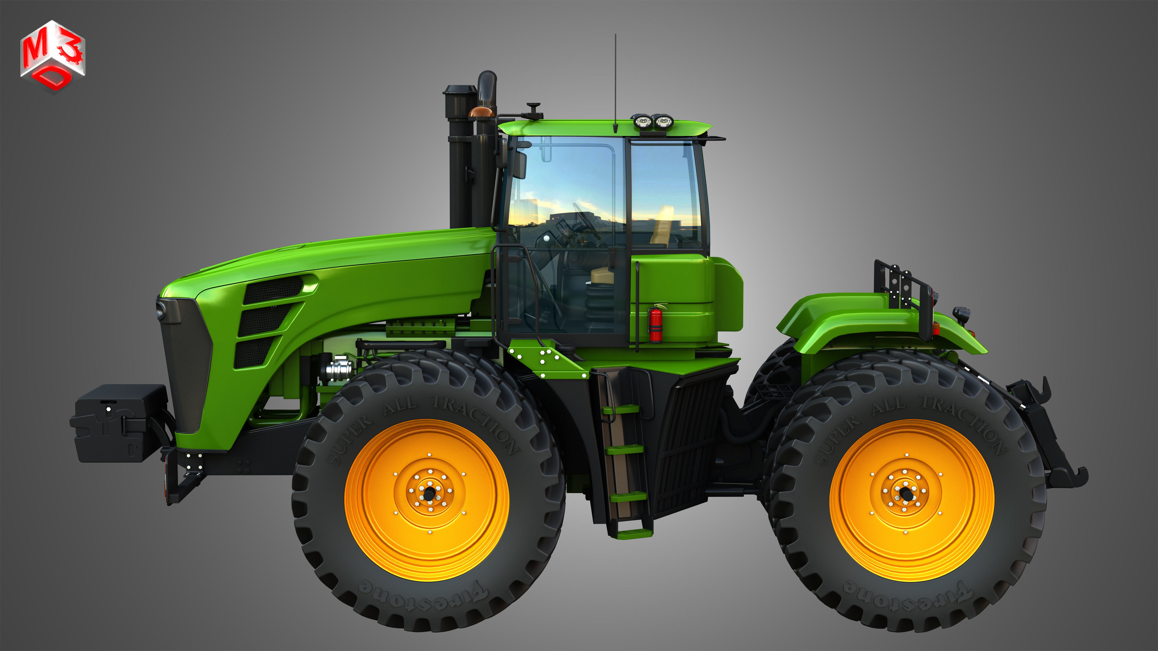 9230 Articulated Tractor 3D model_4