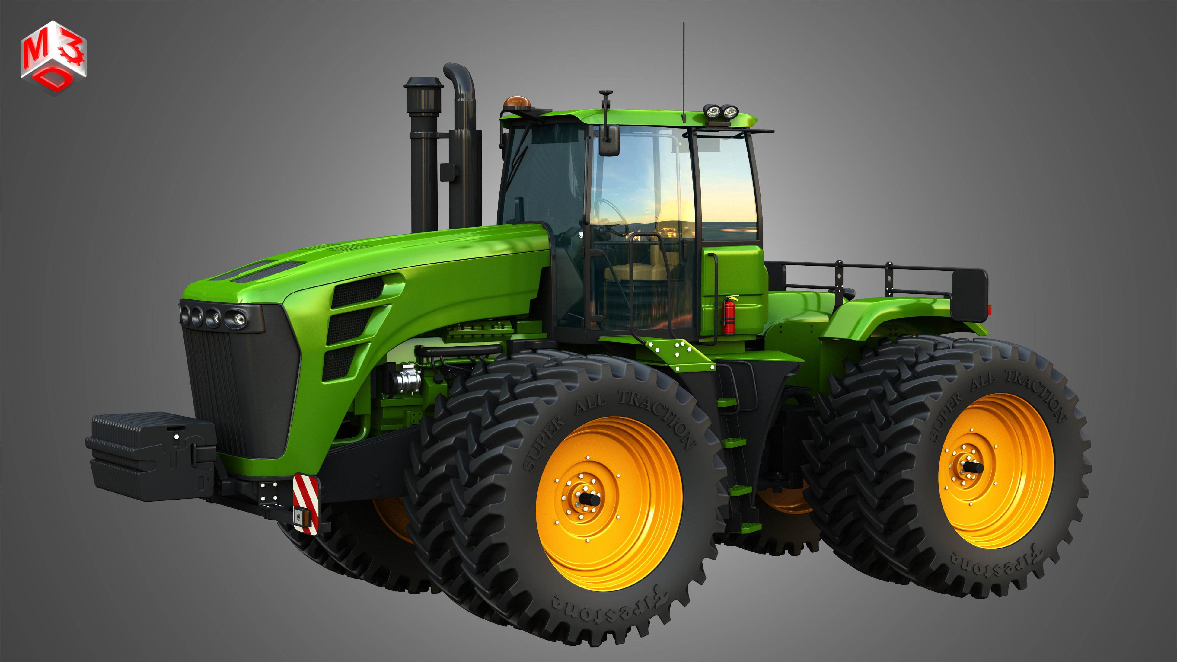9230 Articulated Tractor 3D model_14