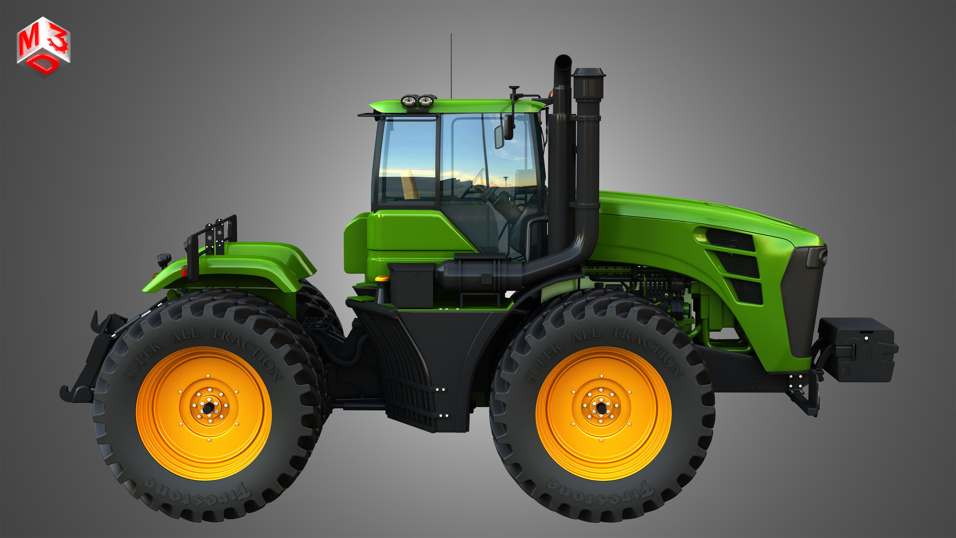 9230 Articulated Tractor 3D model_5
