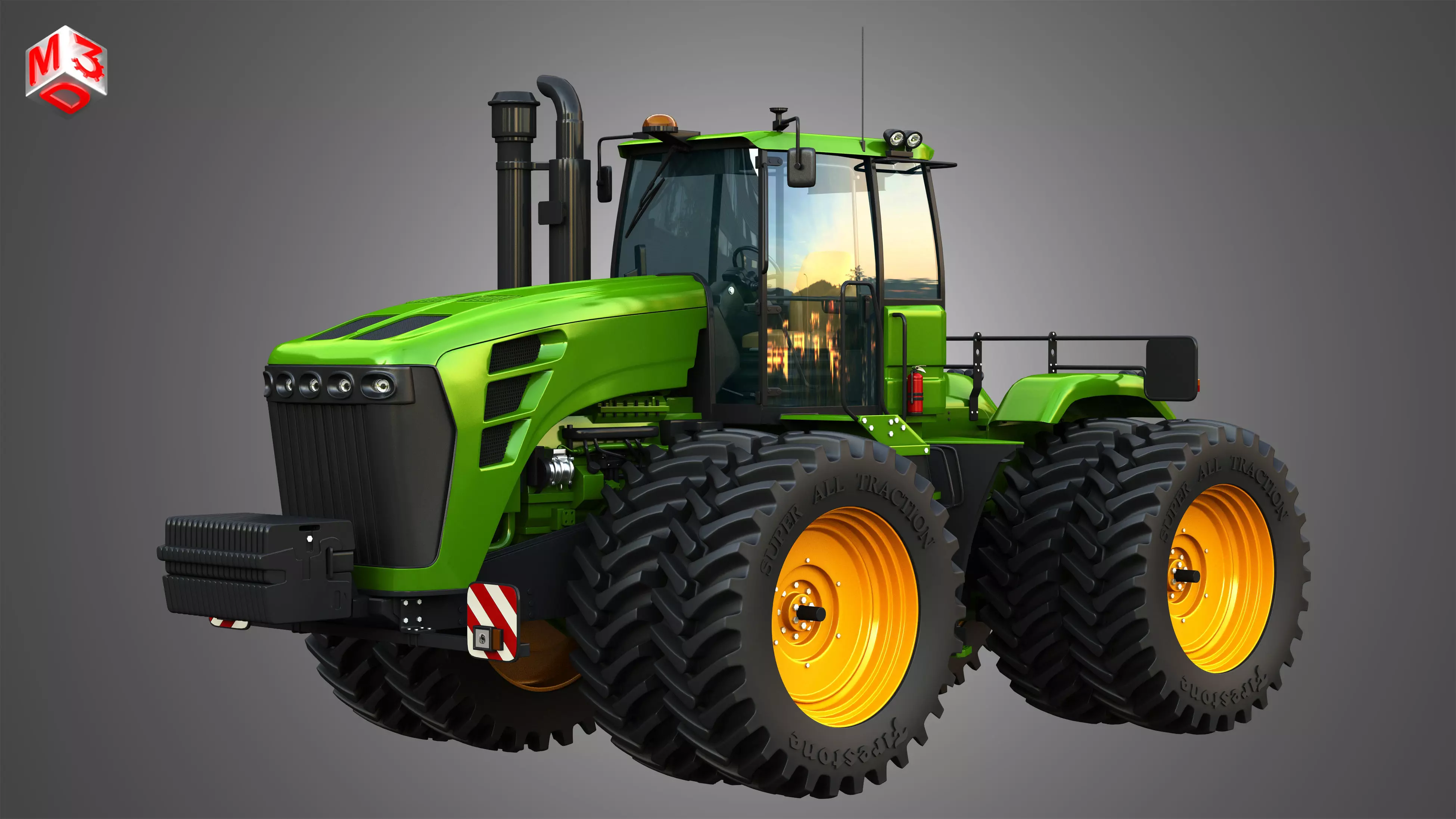 9230 Articulated Tractor 3D model_0