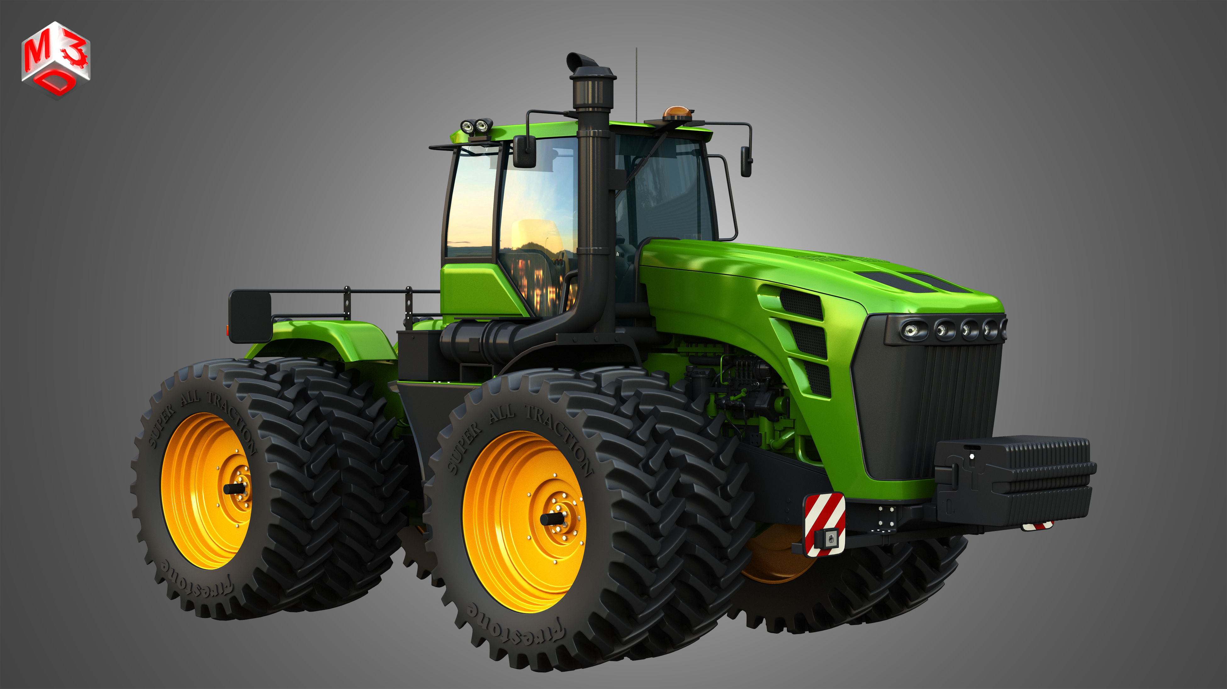 9230 Articulated Tractor 3D model_2