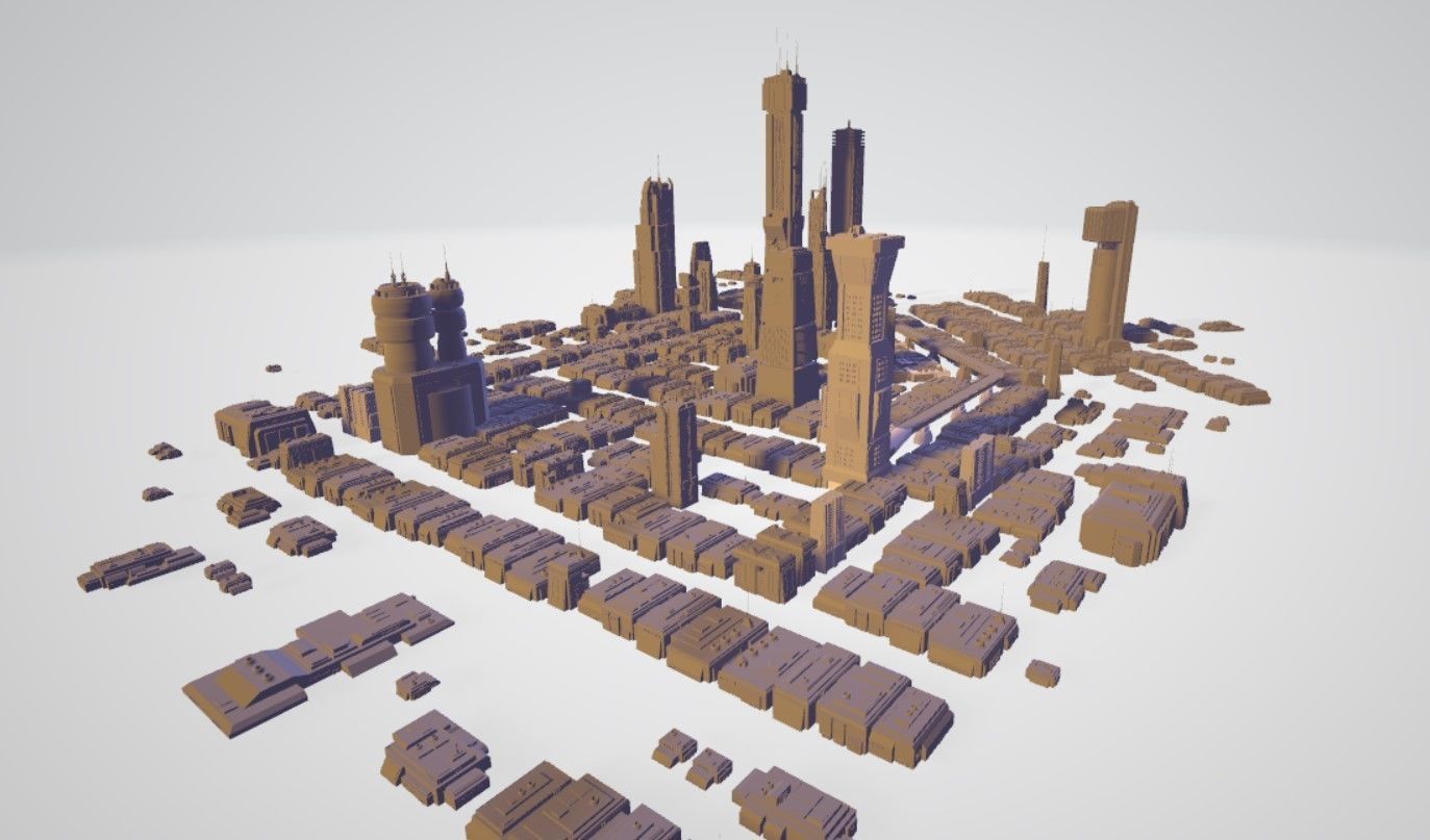 SCI-FI CITY FUTURISTIC  Low-poly 3D model_10